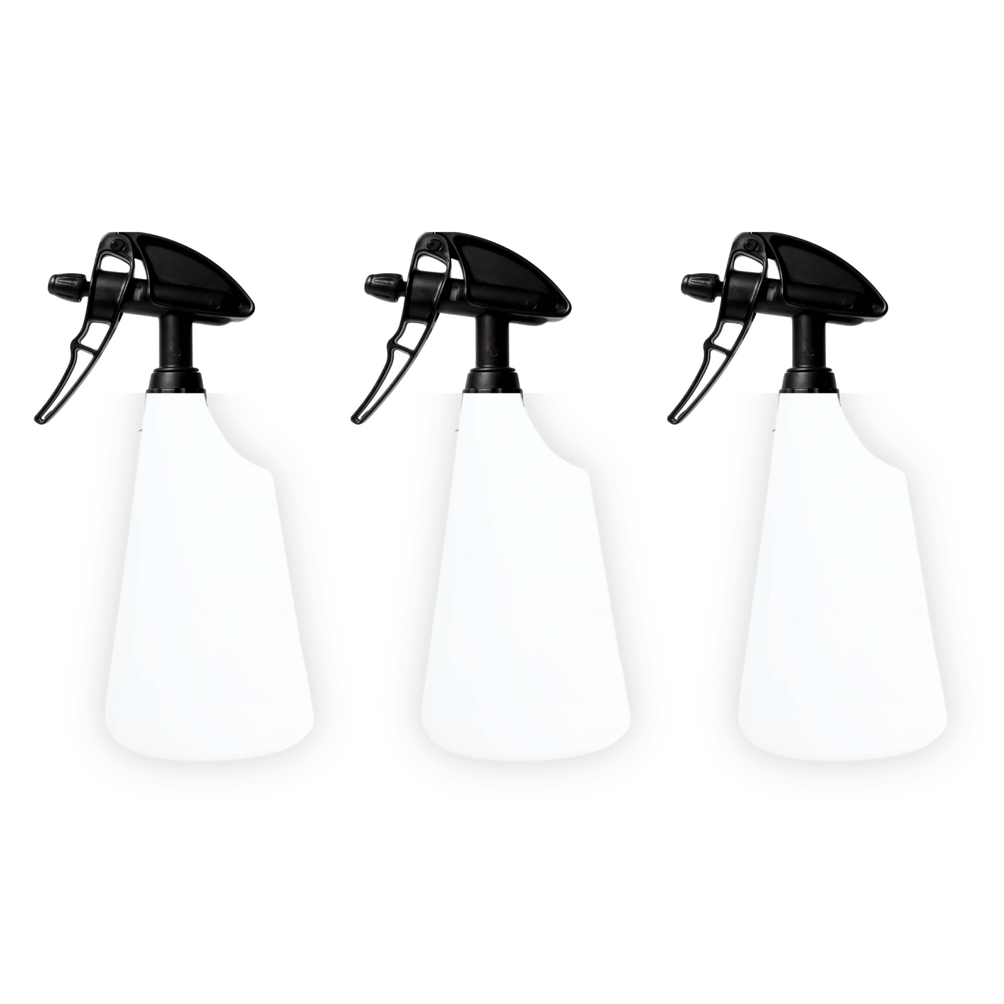 3x Sprühflasche mit Sprühkopf 1 Liter schwarz