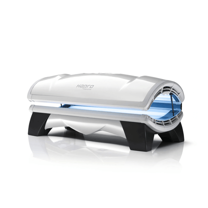 Hapro Proline 28/1 C Pearl White Heimsolarium – Frontansicht geschlossen, an