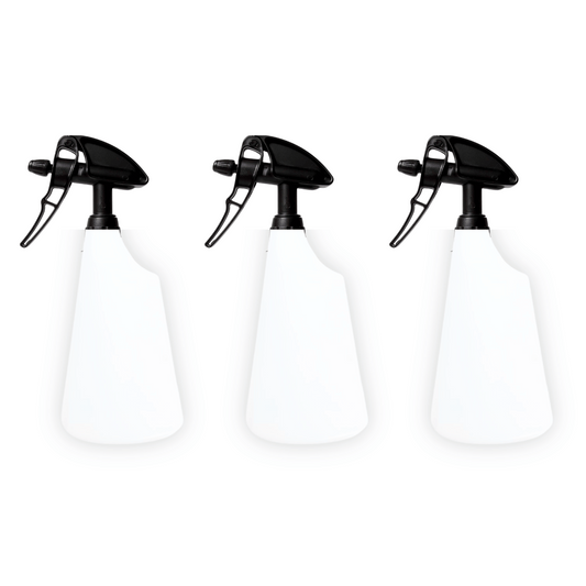 3x Sprühflasche mit Sprühkopf 1 Liter schwarz
