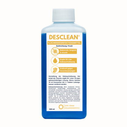 DESCLEAN® Flächendesinfektion 2 x 500 ml - Ergibt 100 Liter Reiniger - Munich Sun Club