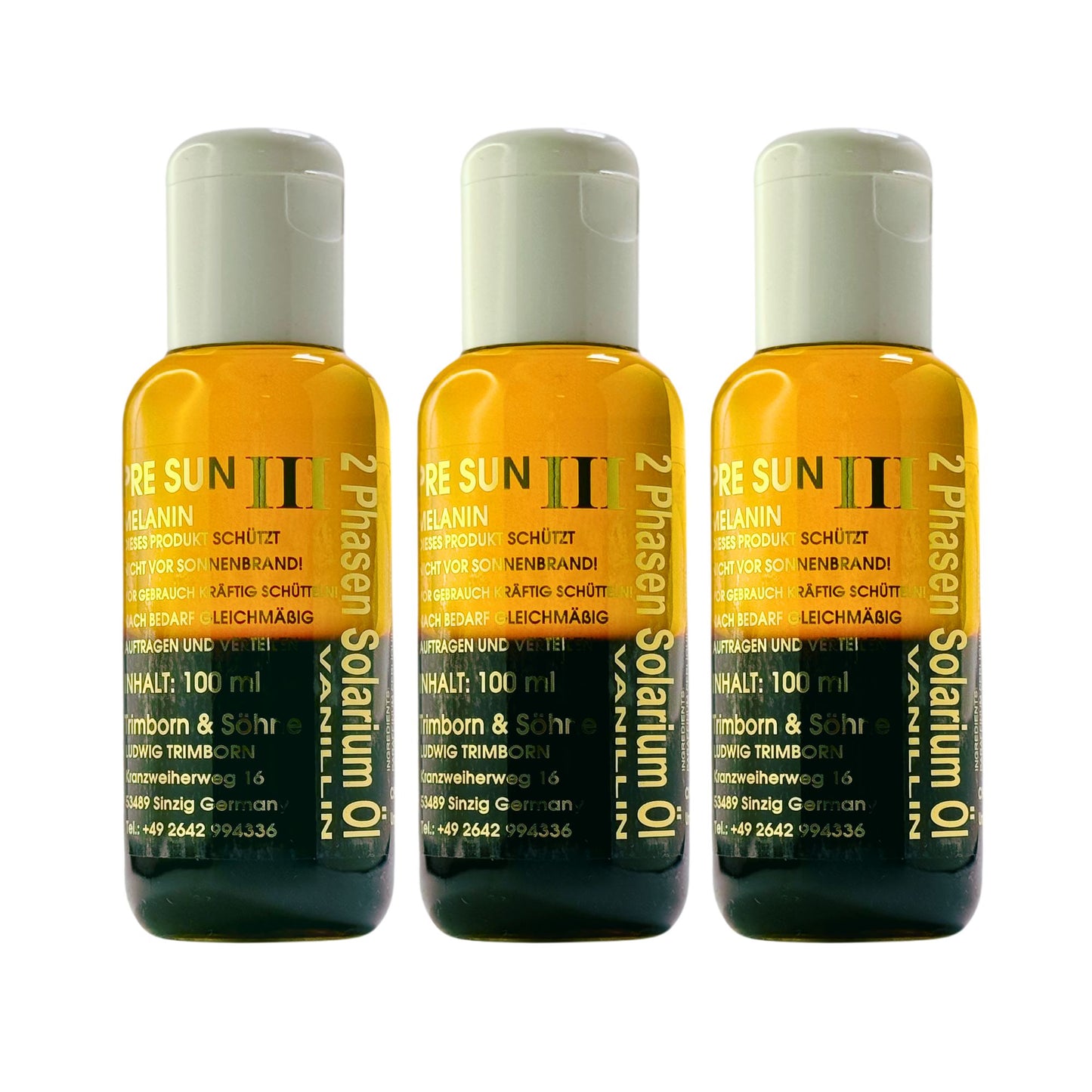 Intensives 2-Phasen Bräunungsöl I Für Solarium & Sonne 3 x 100 ml